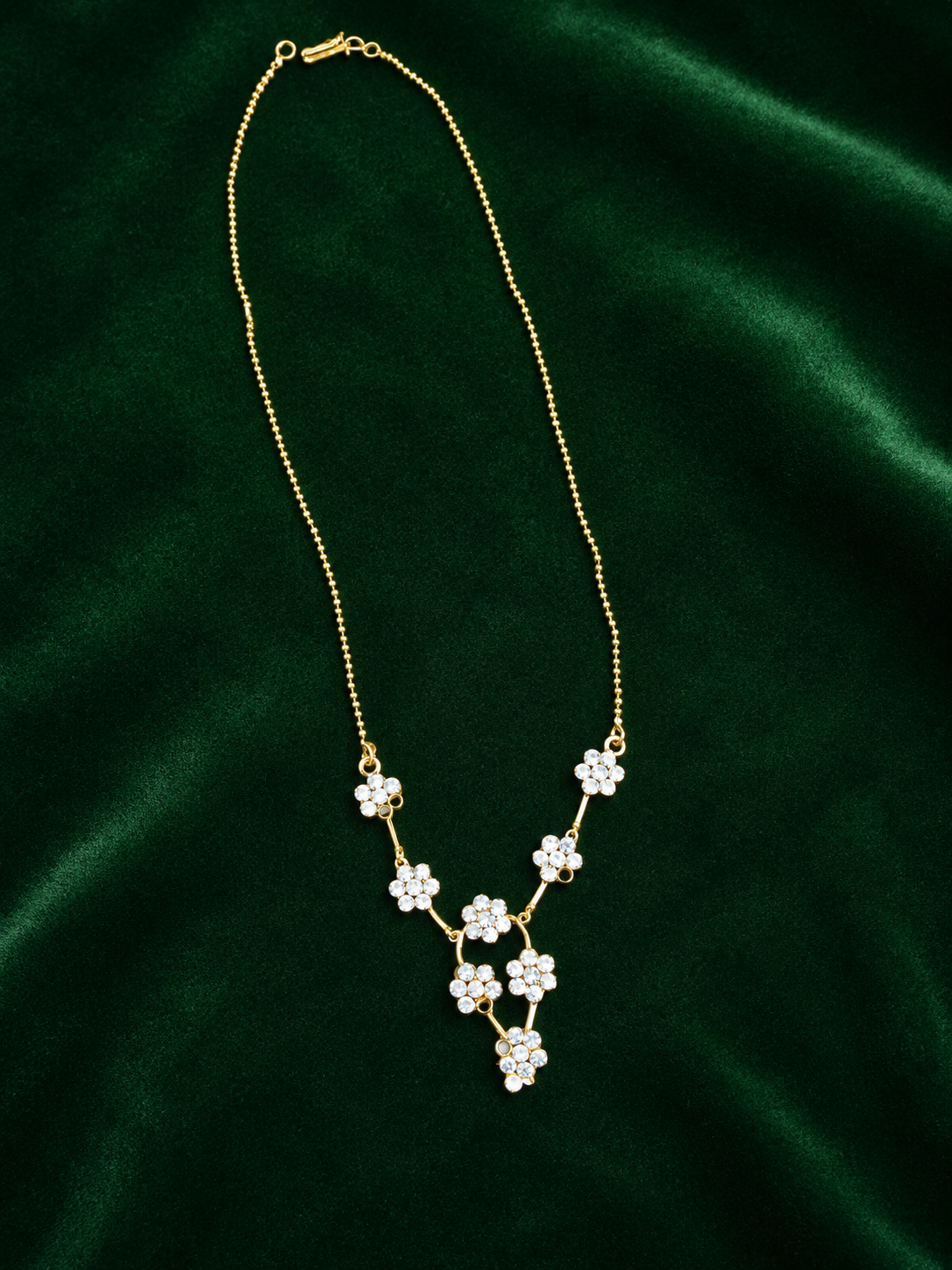 ZILA Floral Crystal Gold-Tone Necklace for Women
