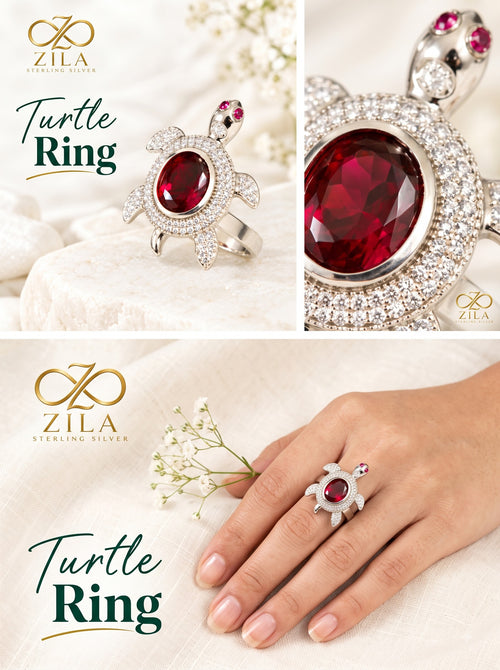 925 Sterling Silver Turtle Ring | Zila