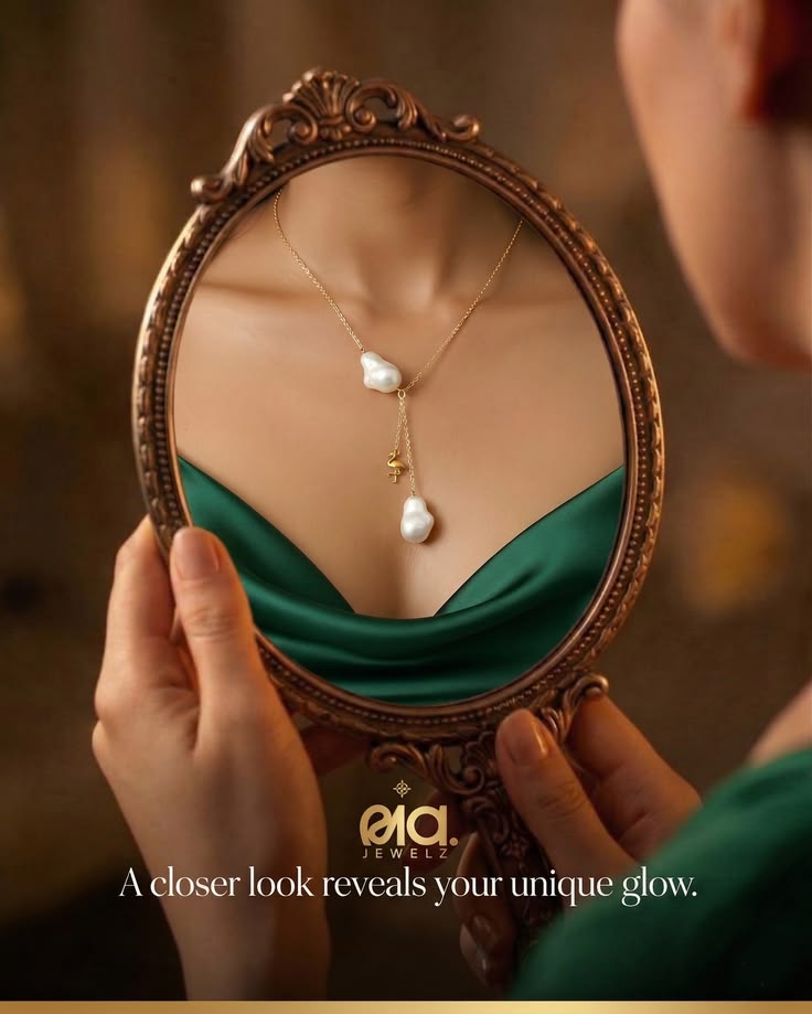 ZILA Baroque Pearl Drop Necklace – Gold Finish Minimalist Pearl Pendant Necklace for Women